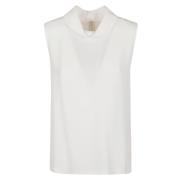 Valentino Garavani Solid Ivory Top för A03 Stil White, Dam