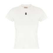 Alexander McQueen Avslappnad Bomull T-shirt för Män White, Dam