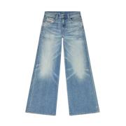 Diesel Bootcut Cropped Jeans Blue, Dam