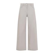 Max Mara Beige Wide Leg Chino Byxor Beige, Dam