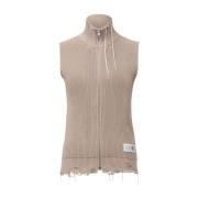 MM6 Maison Margiela Chunky Stickad Beige Jacka Beige, Dam