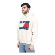 Tommy Jeans Kräm Hoodie Mélange Avslappnad Look Beige, Herr