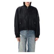 MM6 Maison Margiela Svart Bomberjacka med Dragkedja Black, Dam