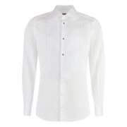 Dolce & Gabbana Guld Poplin Tuxedo Skjorta med Prydda Knappar White, H...