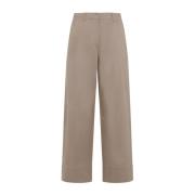 Max Mara Elastiska bomullsbyxor i tobak Beige, Dam