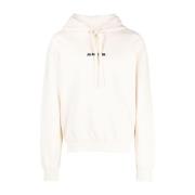 Jil Sander Logo-Print Bomullshoodie i Beige Beige, Herr