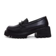 Cesare Gaspari Läder Klassiska Blockklack Loafers - Svart Black, Dam