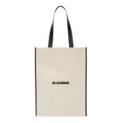 Jil Sander Minimalistisk Canvas Shopper Väska Beige, Herr