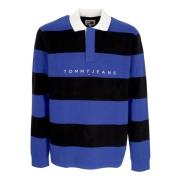 Tommy Hilfiger Randig långärmad rugby polo tröja Blue, Herr