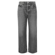 Agolde Högmidjade Straight Jeans Gray, Dam