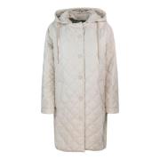 Max Mara Quiltad huva rock med tryckknappar White, Dam