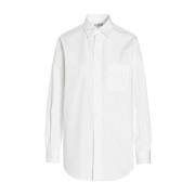 Maison Margiela Lång Poplin Skjorta med Knappstängning White, Dam