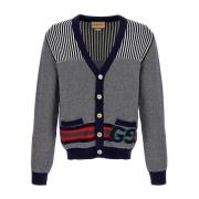 Gucci Stilfull Stickad Cardigan Sweater Multicolor, Herr