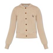 Maison Kitsuné Cardigan med logotyp Beige, Dam