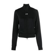 Courrèges Svart Zip-Through Sweatshirt för Kvinnor Black, Dam