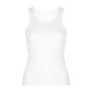 Jean Paul Gaultier Räfflad tanktop med spännen White, Dam