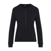 Tom Ford Svart Henley T-shirt Black, Dam