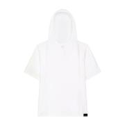 Courrèges Vit Huva Bomull T-shirt White, Dam