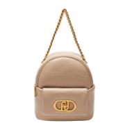 Liu Jo Elegant PU-ryggsäck med kedjehandtag Beige, Dam