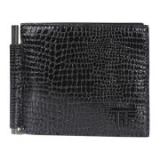 Tom Ford Präglad Bi-Fold Plånbok Black, Herr