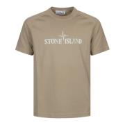 Stone Island Avslappnad Bomull T-shirt Beige, Herr