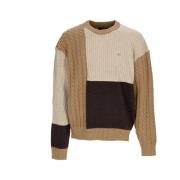 Dickies Patchwork Crewneck Sweater Svart Brown, Herr