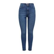 Jacqueline de Yong Hög Midja Skinny Fit Jeans Blue, Dam