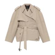 Balenciaga Kort Trenchcoat Beige, Dam