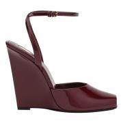 Saint Laurent Lågklackad sandal Orhand Red, Dam