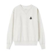 Isabel Marant Långärmad bomulls sweatshirt logo Beige, Herr