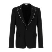 Alexander McQueen Klassisk Svart Ull Blazer Black, Herr