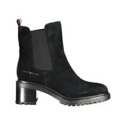 Tommy Hilfiger Snygga Ankelboots med Smal Klack Black, Dam