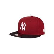 New Era Yankees Block Stil Granate Keps Red, Herr