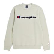 Champion Beige Broderad Logo Crewneck Sweatshirt Beige, Herr