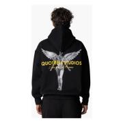 Quotrell Angel Hoodie Herr Svart/Gul Black, Herr