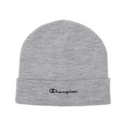 Champion Grå Spräcklig Logotyp Broderad Fram Beanie Gray, Unisex