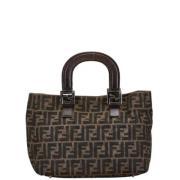 Fendi Vintage Pre-owned Canvas handvskor Brown, Dam