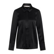 RUE de Femme Elegant Svart Blus med Veckade Detaljer Black, Dam