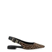 Michael Kors Leopardmönstrade Slingback Flats Brown, Dam