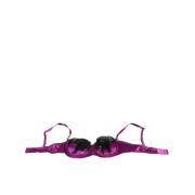 Dolce & Gabbana Lila Silke Balconette-BH med Hakstängning Purple, Dam