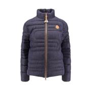 Moncler Denim Effekt Stretch Bomull Jacka Blue, Dam