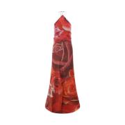 Roberto Cavalli Garden Rose Halter Aftonklänning Red, Dam