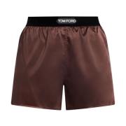 Tom Ford Brun Sidoblend Elastisk Midja Shorts Brown, Dam