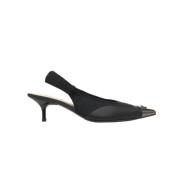 Pinko Svart Klackade Spetsiga Logopumps Black, Dam