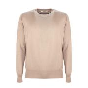 Mauro Grifoni Svart Bomull Cashmere Tröja Ribbad Beige, Herr