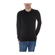 Armani Jeans Stilren Stickad Tröja Pullover Black, Herr