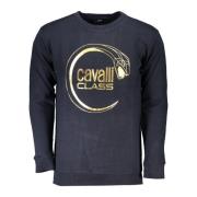 Cavalli Class Blå Långärmad Tröja med Tryck Blue, Herr