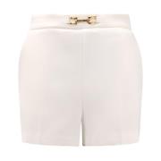 Elisabetta Franchi Shorts med logoed Horsebit detalj och dragkedja Whi...