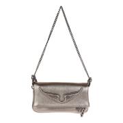 Zadig & Voltaire Nano Wings Läder Axelväska Gray, Dam