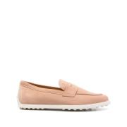 Tod's Peach Pink Logo Platta Skor Beige, Dam